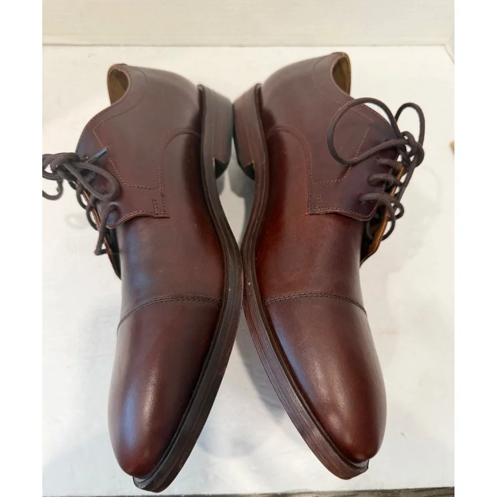 Bostonian McKewen Brown Leather Lace Up Cap Toe Oxford Dress Shoes 10.5